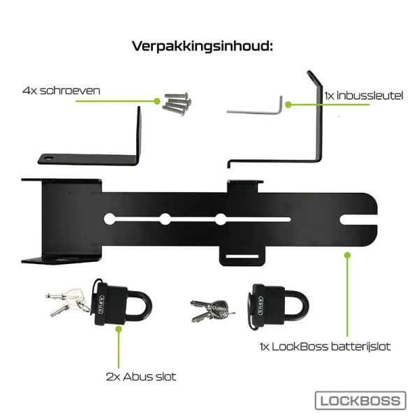 Lockboss L2 Batterijslot Voor Ouxi Fatbike V20 – V20 Pro Fatbike Slot – Zwart