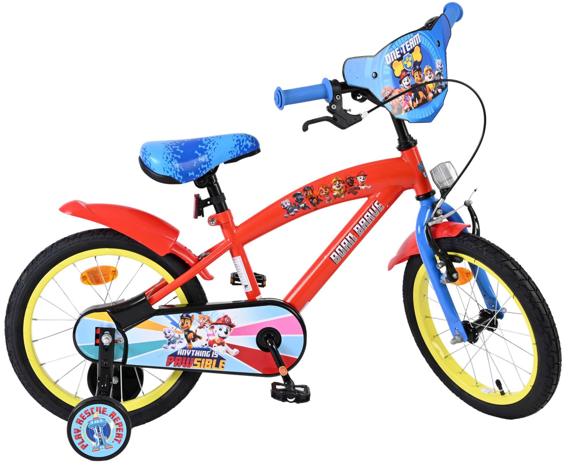 Paw Patrol Kinderfiets – Jongens – 16 inch – Rood Blauw Paw Patrol Kinderfiets – Jongens – 16 inch – Rood Blauw