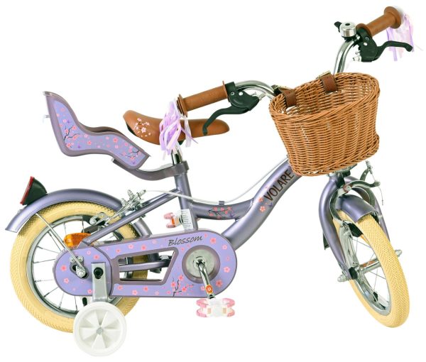 Volare Blossom Kinderfiets – Meisjes – 12 inch – Paars – Twee handremmen