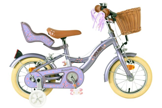 Volare Blossom Kinderfiets – Meisjes – 12 inch – Paars – Twee handremmen