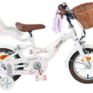 Volare Blossom Kinderfiets – Meisjes – 12 inch – Wit – Twee handremmen