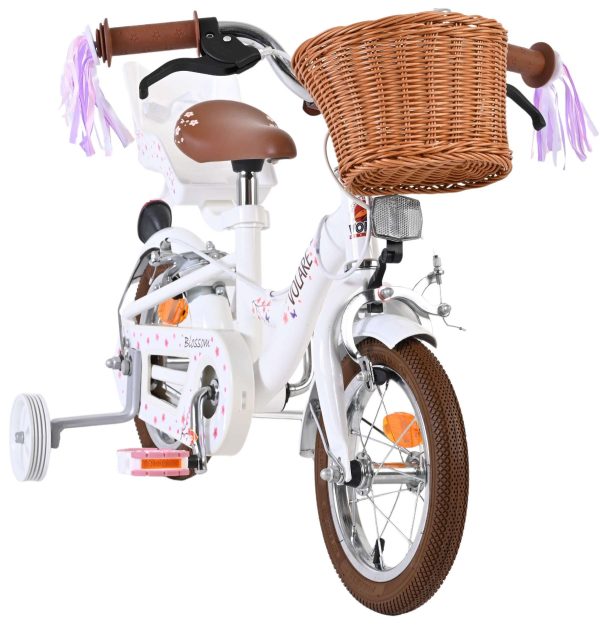 Volare Blossom Kinderfiets – Meisjes – 12 inch – Wit – Twee handremmen