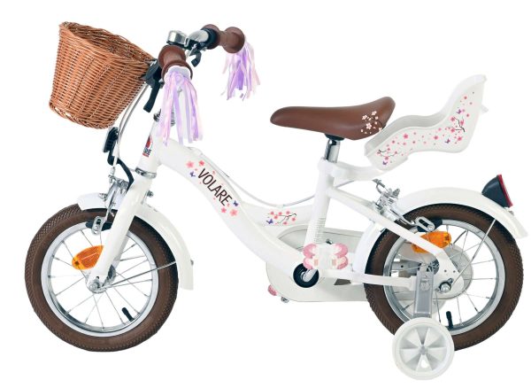 Volare Blossom Kinderfiets – Meisjes – 12 inch – Wit – Twee handremmen
