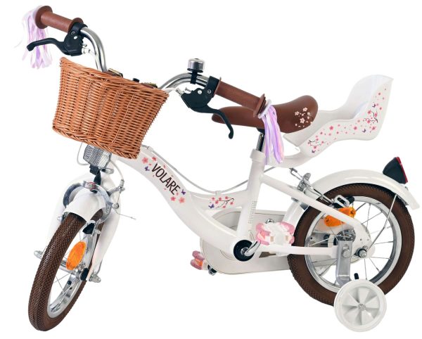 Volare Blossom Kinderfiets – Meisjes – 12 inch – Wit – Twee handremmen