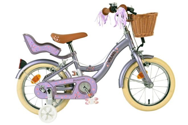 Volare Blossom Kinderfiets – Meisjes – 14 inch – Paars – Twee Handremmen