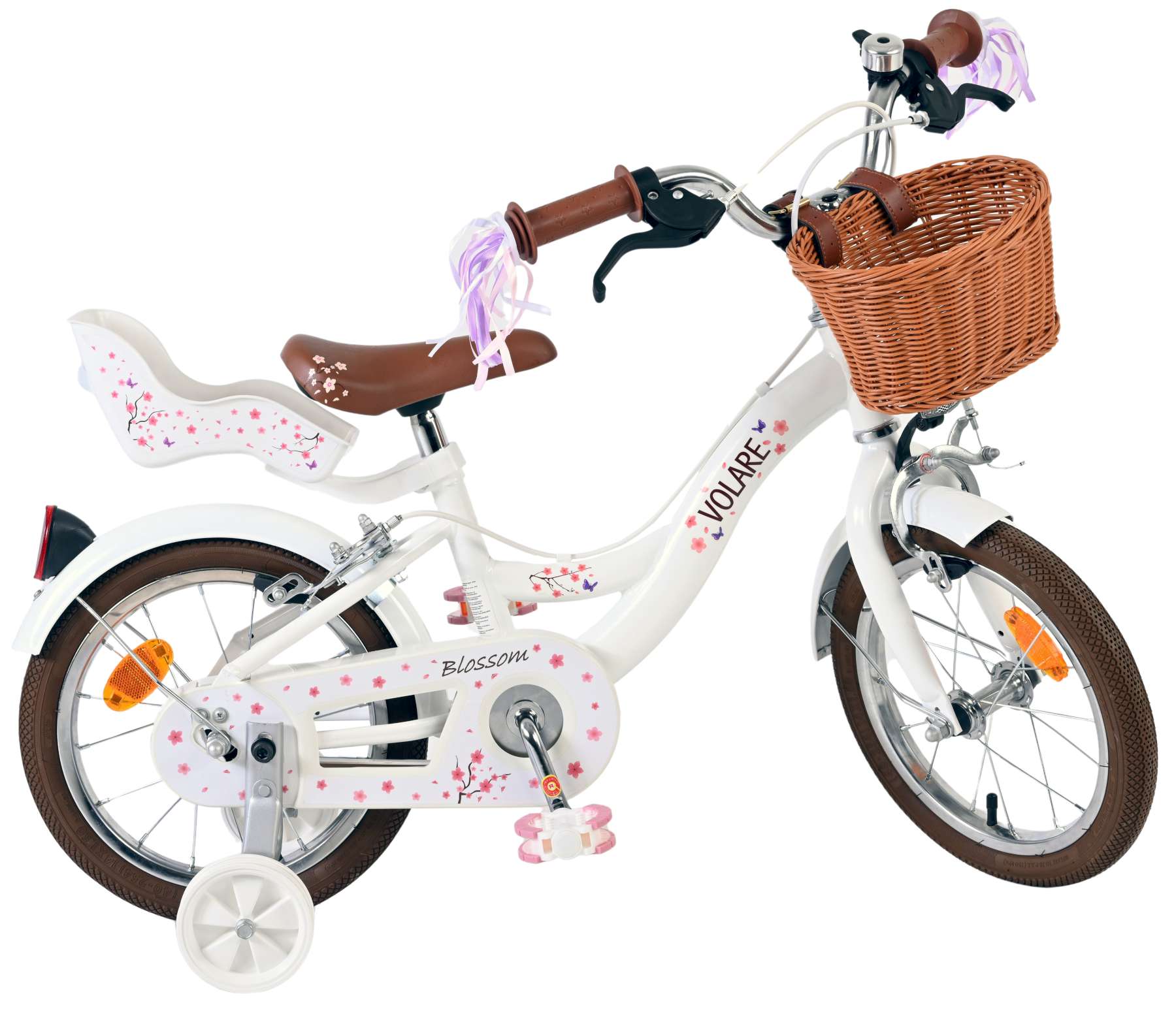 Volare Blossom Kinderfiets – Meisjes – 14 inch – Wit – Twee Handremmen Volare Blossom Kinderfiets – Meisjes – 14 inch – Wit – Twee Handremmen