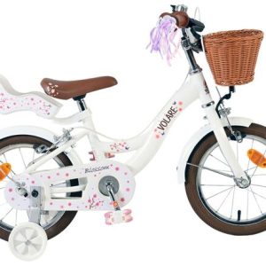 Volare Blossom Kinderfiets – Meisjes – 14 inch – Wit – Twee Handremmen