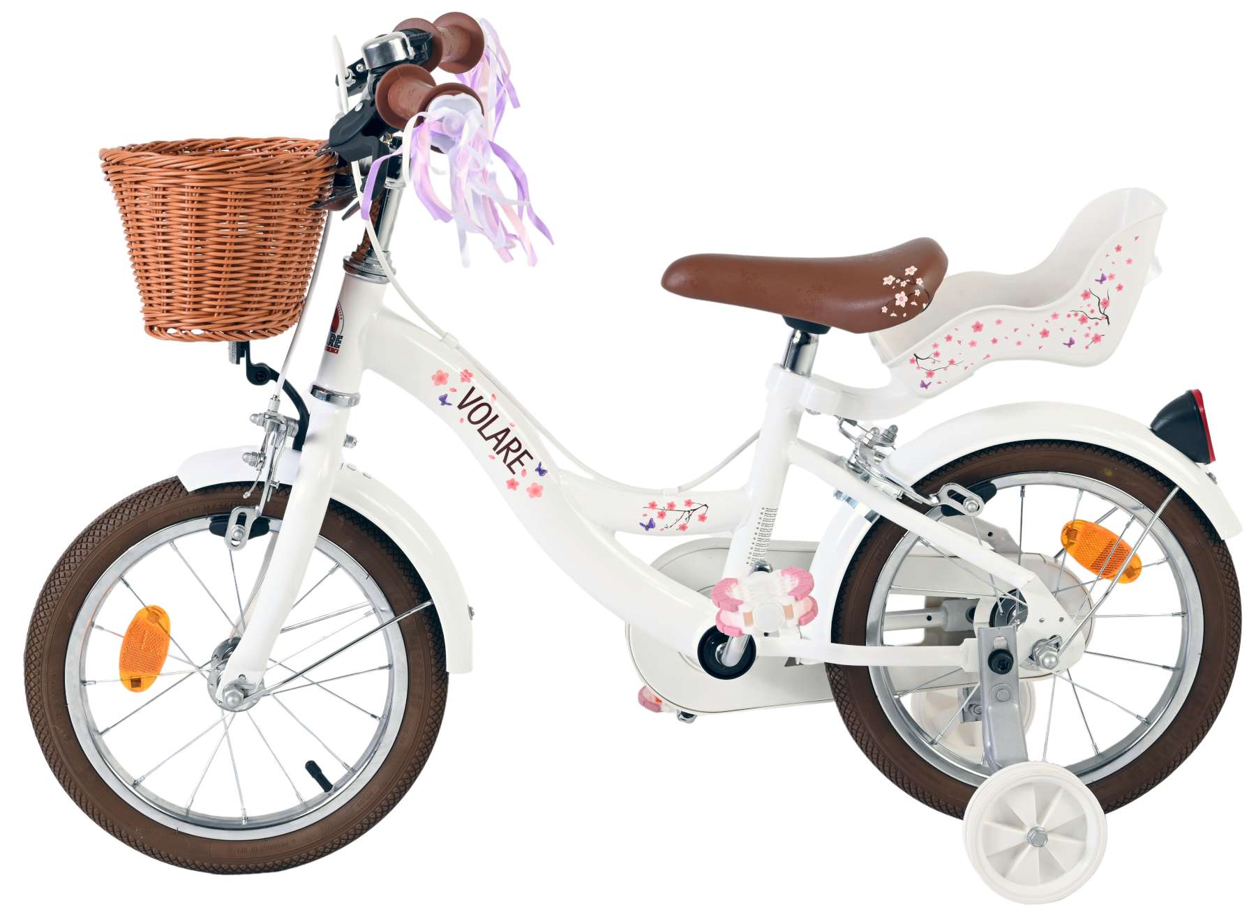 Volare Blossom Kinderfiets – Meisjes – 14 inch – Wit – Twee Handremmen Volare Blossom Kinderfiets – Meisjes – 14 inch – Wit – Twee Handremmen