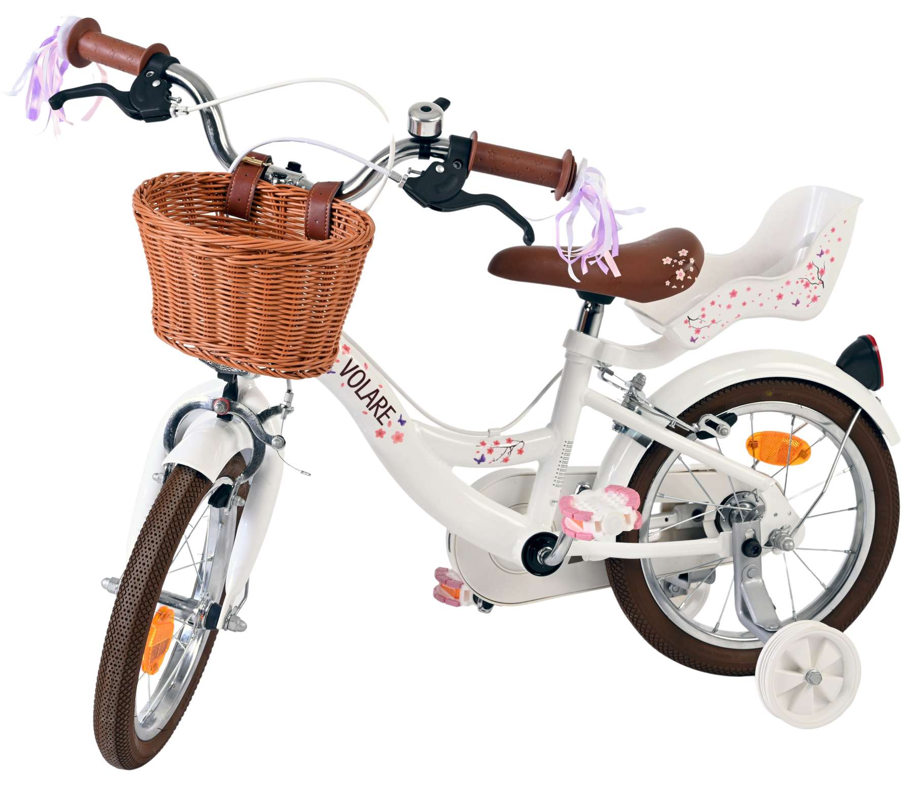 Volare Blossom Kinderfiets – Meisjes – 14 inch – Wit – Twee Handremmen Volare Blossom Kinderfiets – Meisjes – 14 inch – Wit – Twee Handremmen
