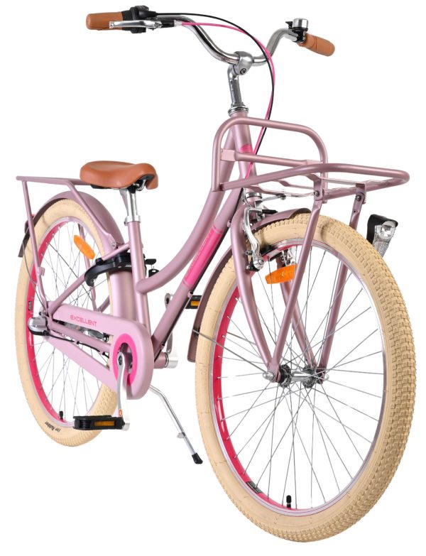 Volare Excellent Kinderfiets – Meisjes – 24 inch – Mat Roze – 3 Versnellingen