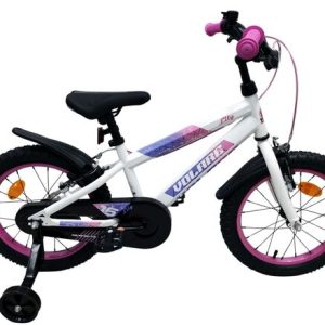 Volare Lily Kinderfiets – Meisjes – 16 inch – Wit Roze Paars – Twee Handremmen