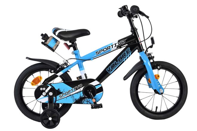 Volare Sportivo Kinderfiets – Jongens – 14 inch – Blauw Zwart – Twee Handremmen Volare Sportivo Kinderfiets – Jongens – 14 inch – Blauw Zwart – Twee Handremmen