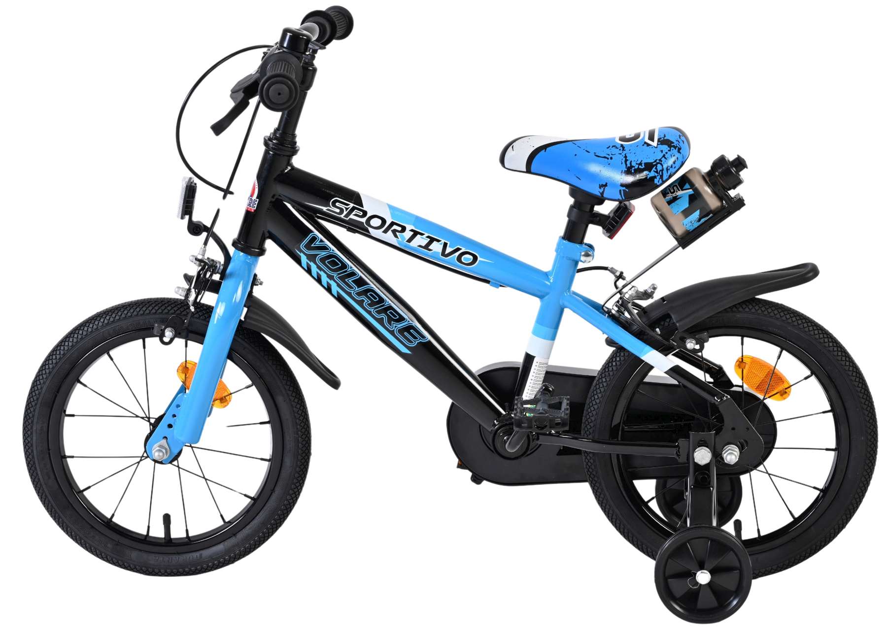 Volare Sportivo Kinderfiets – Jongens – 14 inch – Blauw Zwart – Twee Handremmen Volare Sportivo Kinderfiets – Jongens – 14 inch – Blauw Zwart – Twee Handremmen