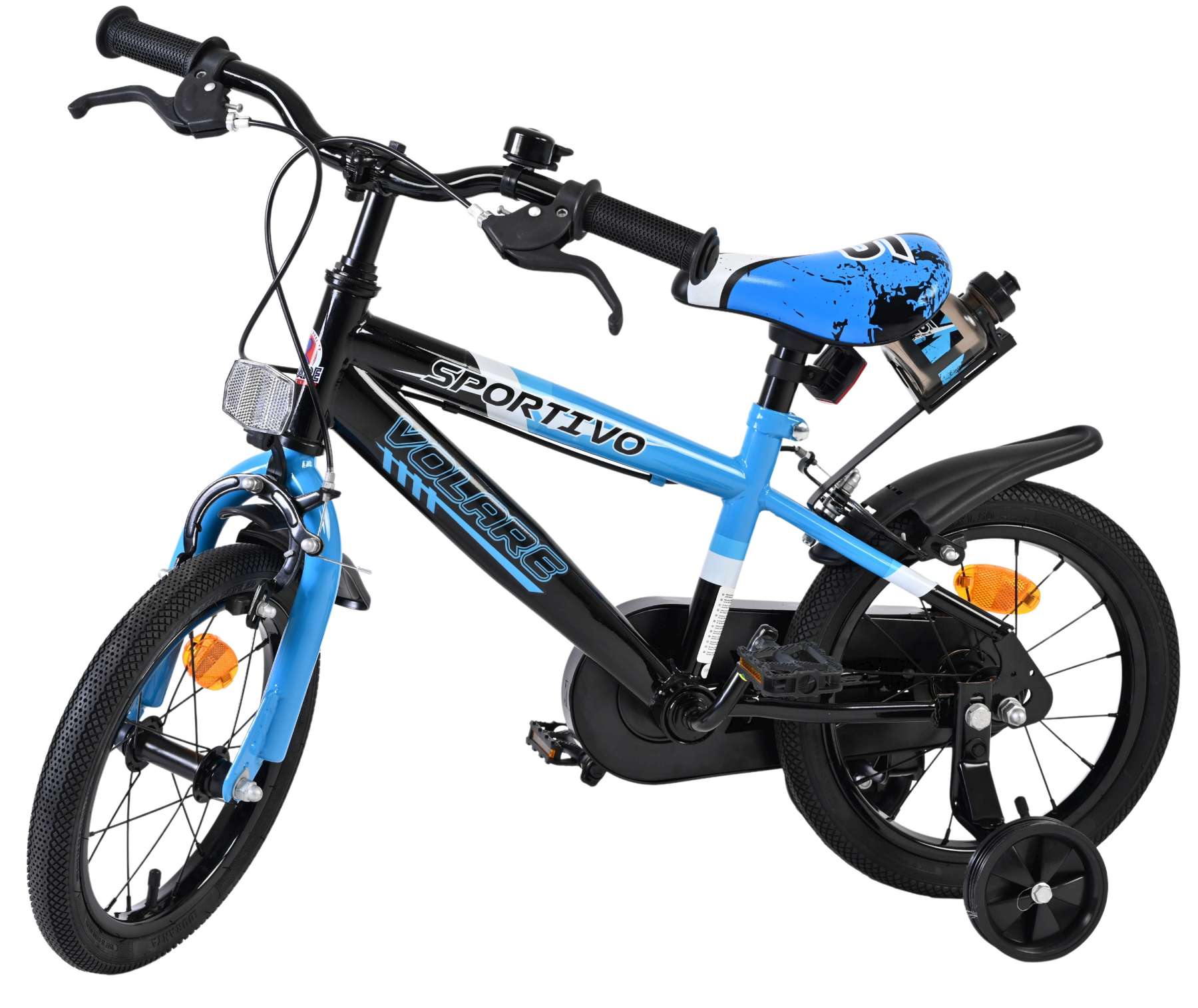 Volare Sportivo Kinderfiets – Jongens – 14 inch – Blauw Zwart – Twee Handremmen Volare Sportivo Kinderfiets – Jongens – 14 inch – Blauw Zwart – Twee Handremmen