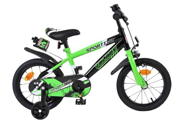Volare Sportivo Kinderfiets – Jongens – 14 inch – Groen Zwart