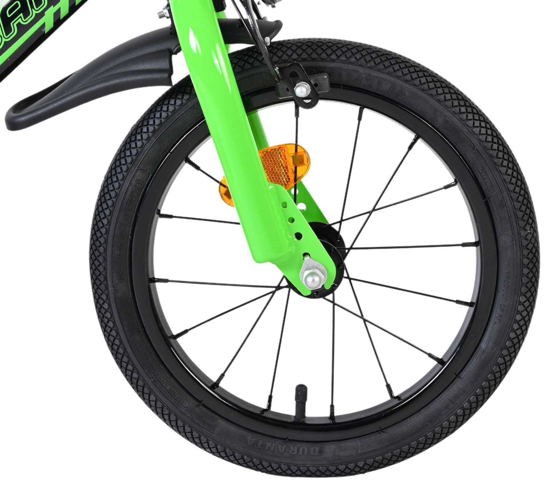Volare Sportivo Kinderfiets – Jongens – 14 inch – Groen Zwart – Twee Handremmen