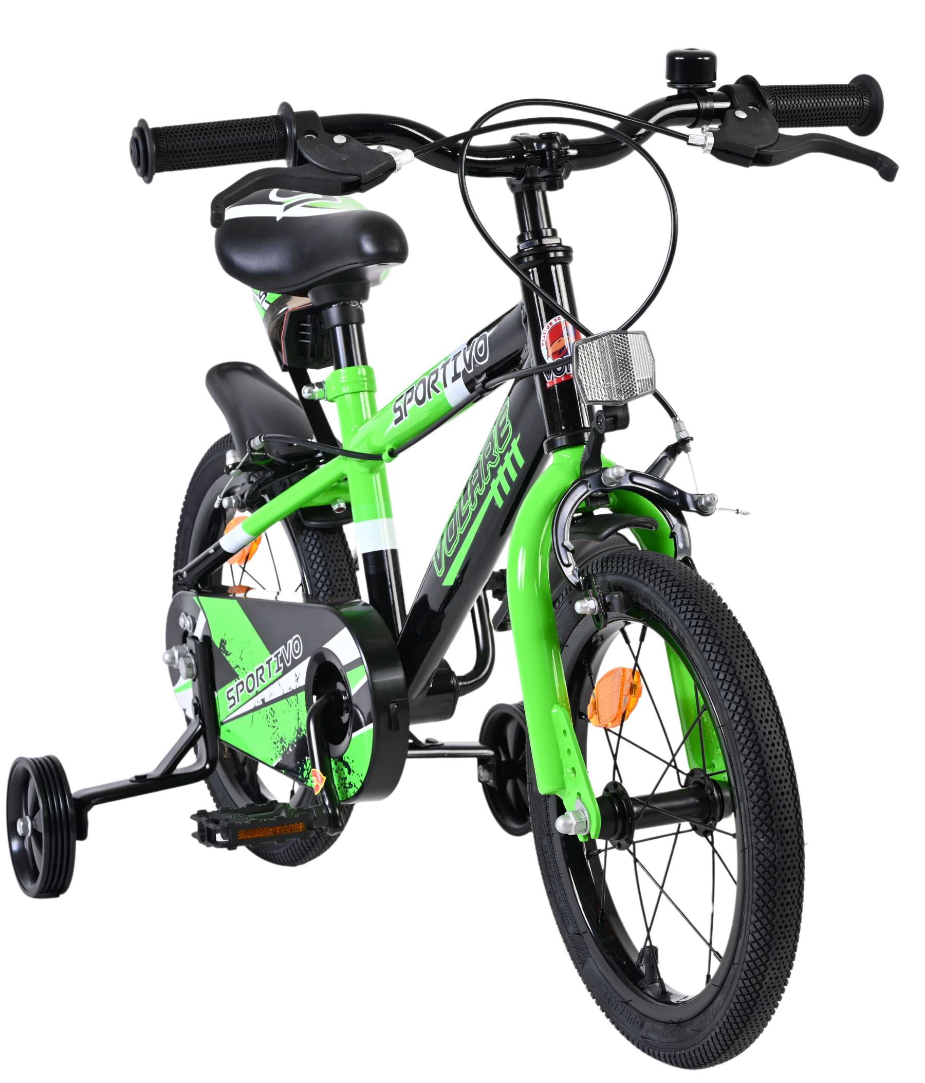 Volare Sportivo Kinderfiets – Jongens – 14 inch – Groen Zwart – Twee Handremmen Volare Sportivo Kinderfiets – Jongens – 14 inch – Groen Zwart – Twee Handremmen