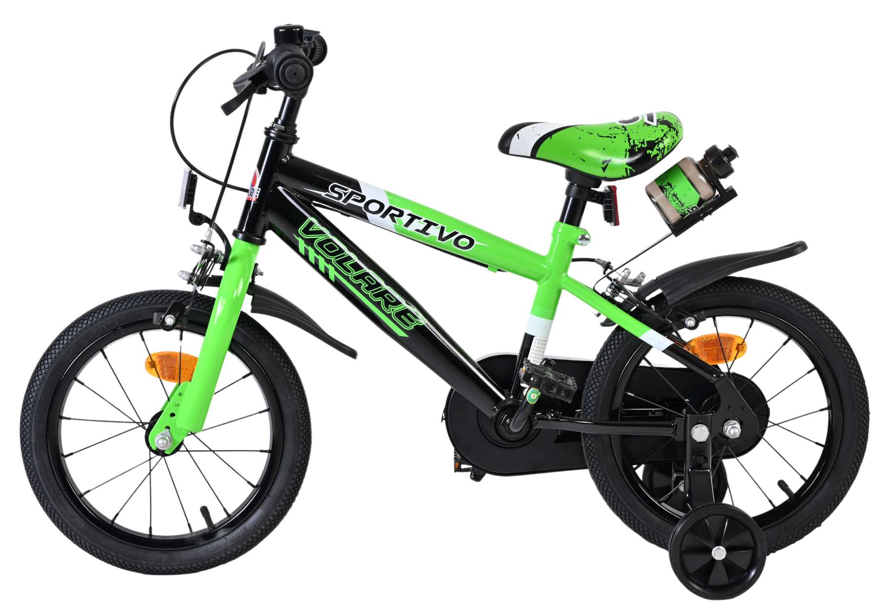 Volare Sportivo Kinderfiets – Jongens – 14 inch – Groen Zwart – Twee Handremmen Volare Sportivo Kinderfiets – Jongens – 14 inch – Groen Zwart – Twee Handremmen