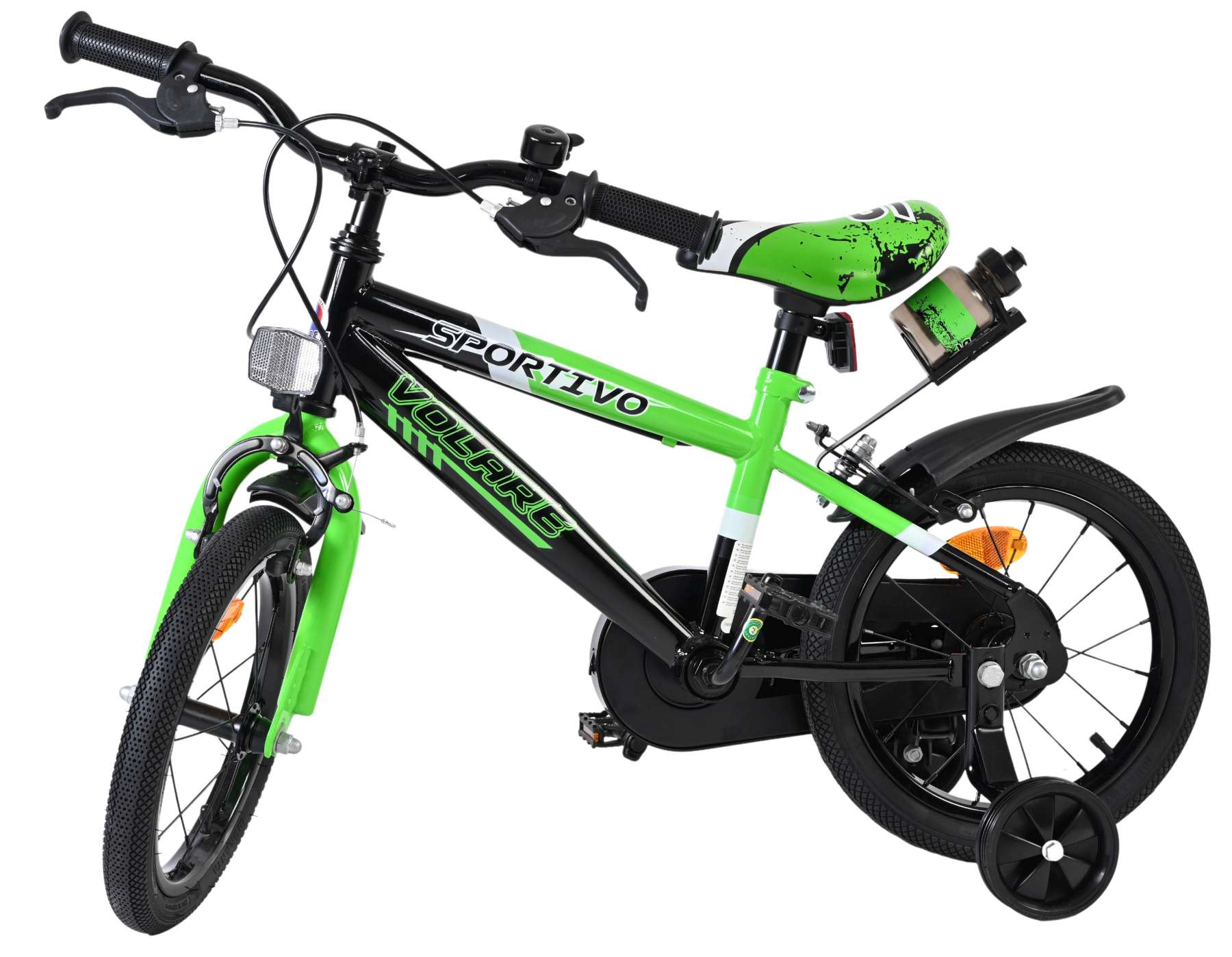 Volare Sportivo Kinderfiets – Jongens – 14 inch – Groen Zwart – Twee Handremmen Volare Sportivo Kinderfiets – Jongens – 14 inch – Groen Zwart – Twee Handremmen