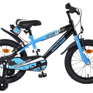 Volare Sportivo Kinderfiets – Jongens – 16 inch – Blauw Zwart – Twee Handremmen Volare Sportivo Kinderfiets – Jongens – 16 inch – Blauw Zwart – Twee Handremmen