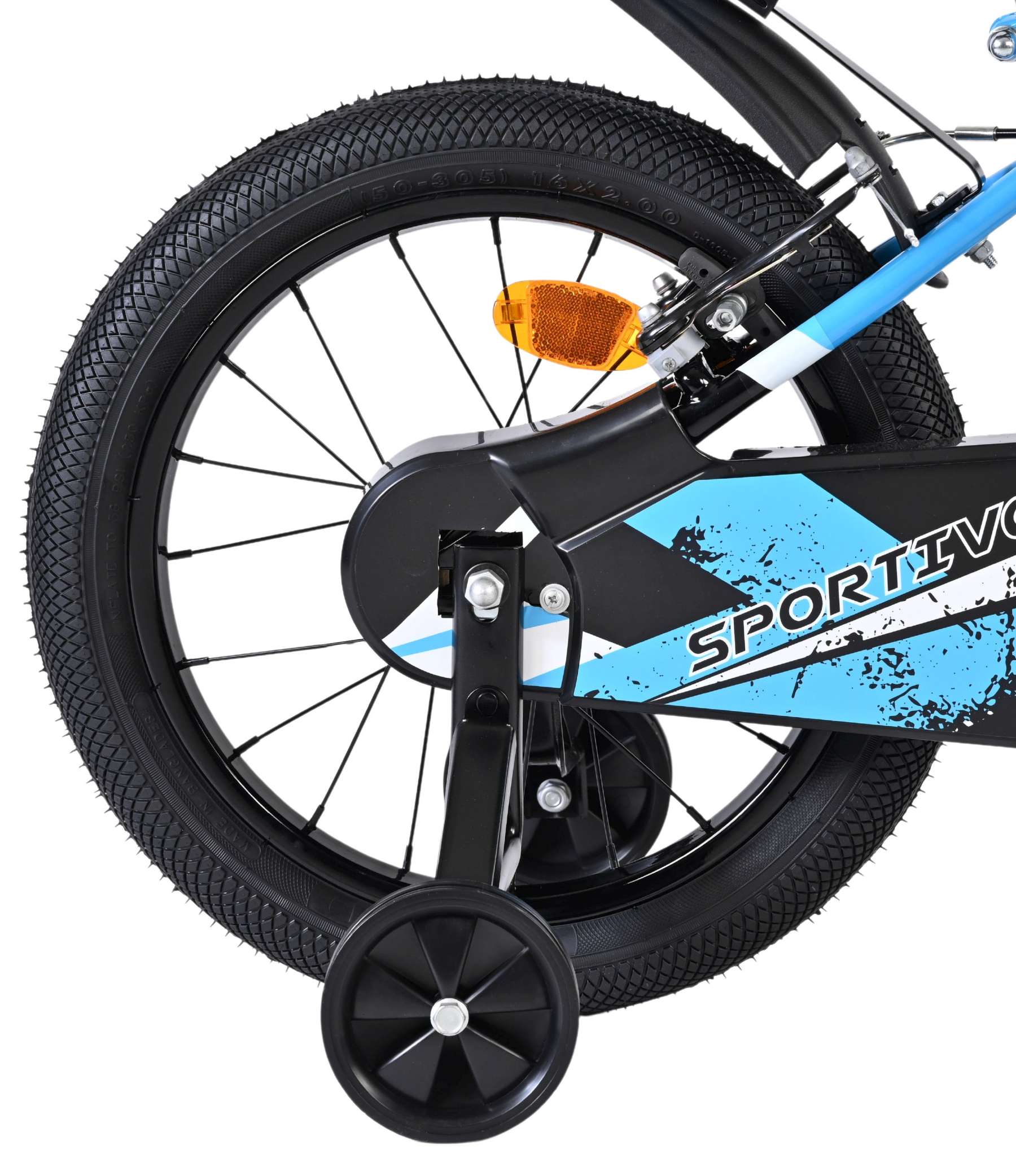 Volare Sportivo Kinderfiets – Jongens – 16 inch – Blauw Zwart – Twee Handremmen