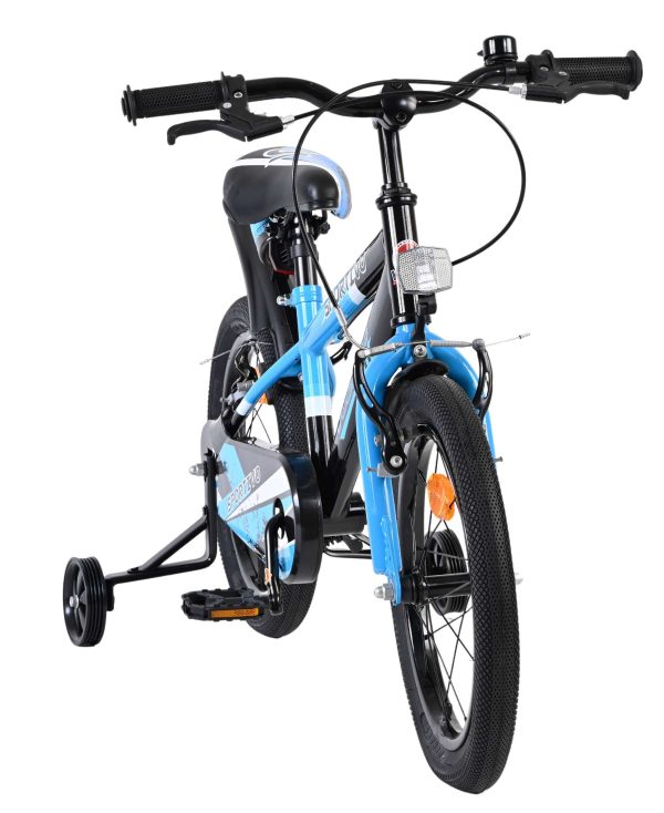 Volare Sportivo Kinderfiets – Jongens – 16 inch – Blauw Zwart – Twee Handremmen