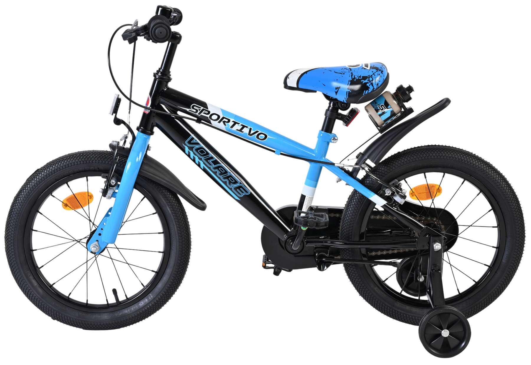 Volare Sportivo Kinderfiets – Jongens – 16 inch – Blauw Zwart – Twee Handremmen Volare Sportivo Kinderfiets – Jongens – 16 inch – Blauw Zwart – Twee Handremmen