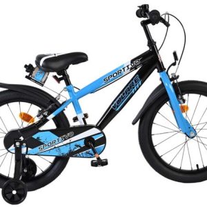 Volare Sportivo Kinderfiets – Jongens – 18 inch – Blauw Zwart – Twee Handremmen