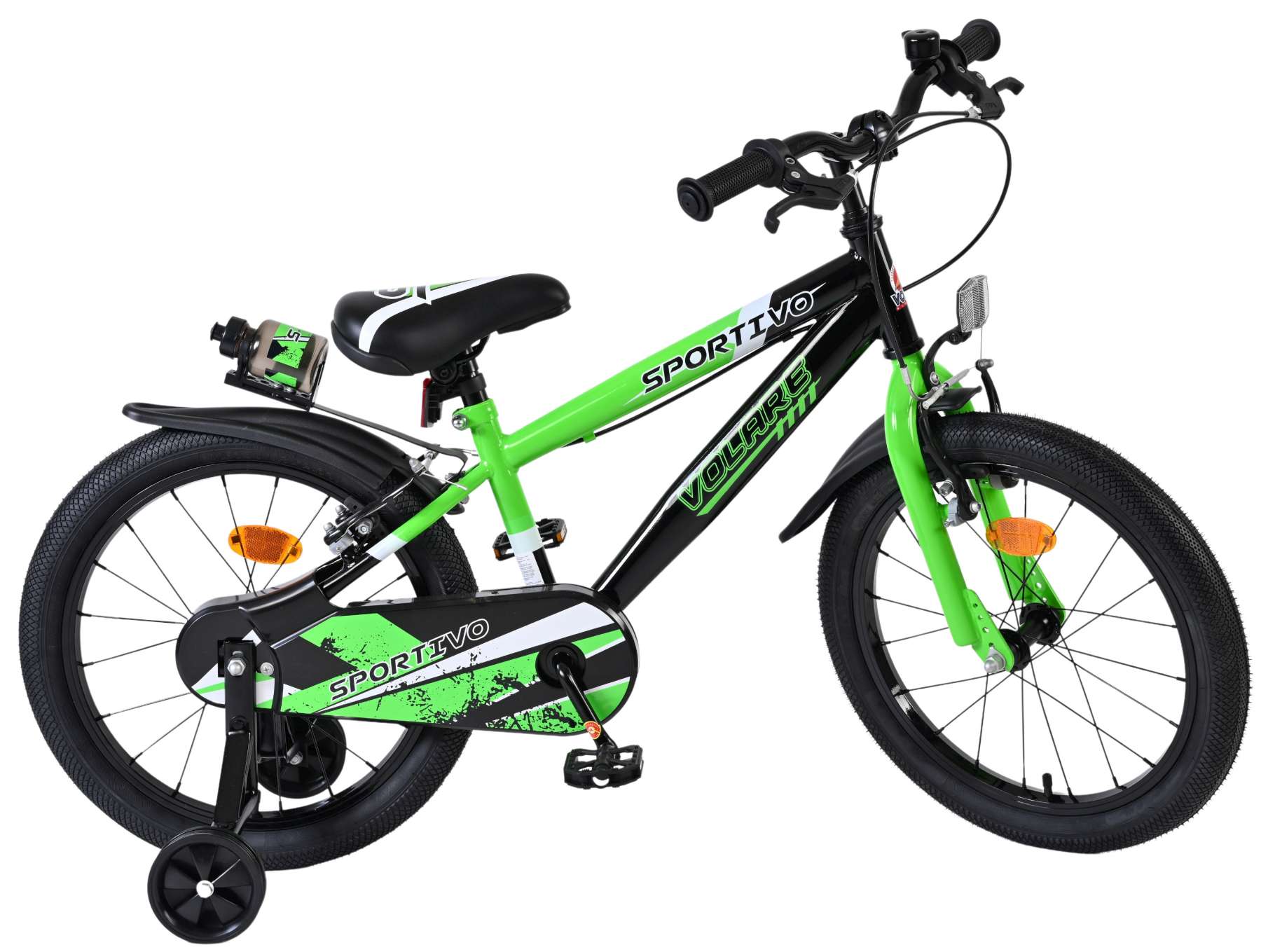Volare Sportivo Kinderfiets – Jongens – 18 inch – Groen Zwart – Twee Handremmen Volare Sportivo Kinderfiets – Jongens – 18 inch – Groen Zwart – Twee Handremmen