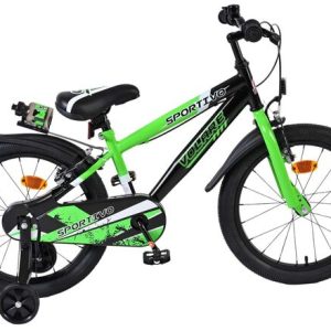 Volare Sportivo Kinderfiets – Jongens – 18 inch – Groen Zwart – Twee Handremmen
