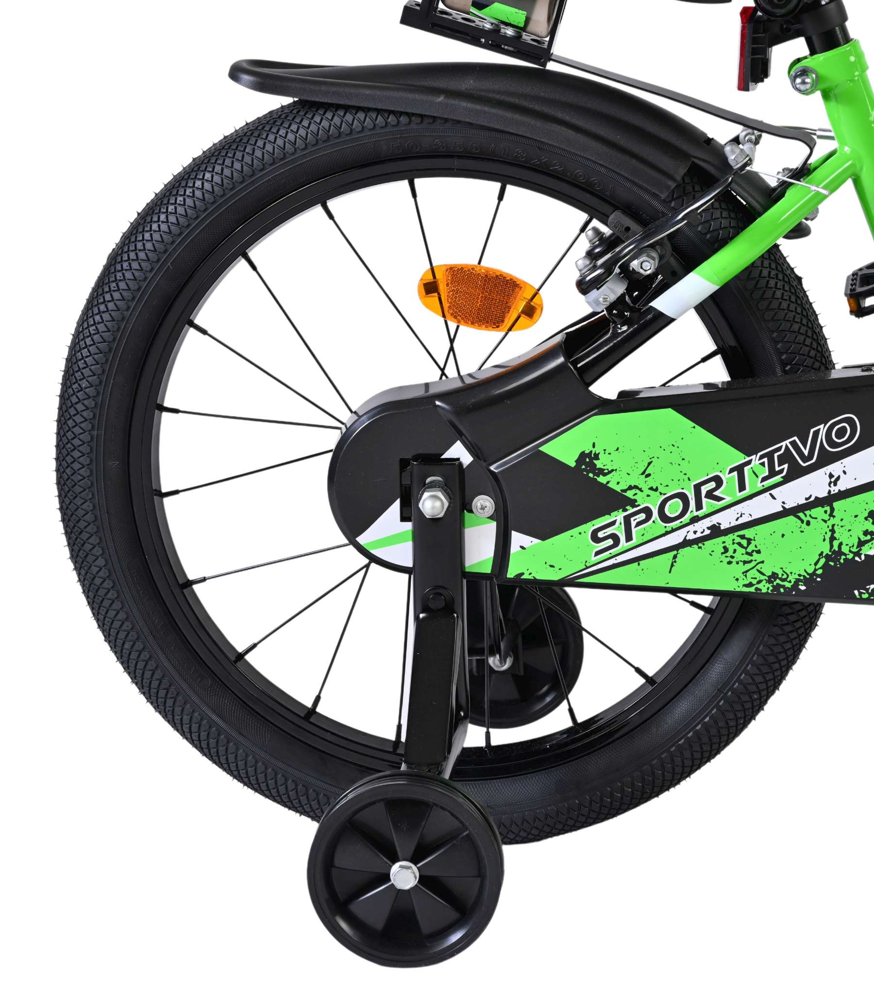 Volare Sportivo Kinderfiets – Jongens – 18 inch – Groen Zwart – Twee Handremmen