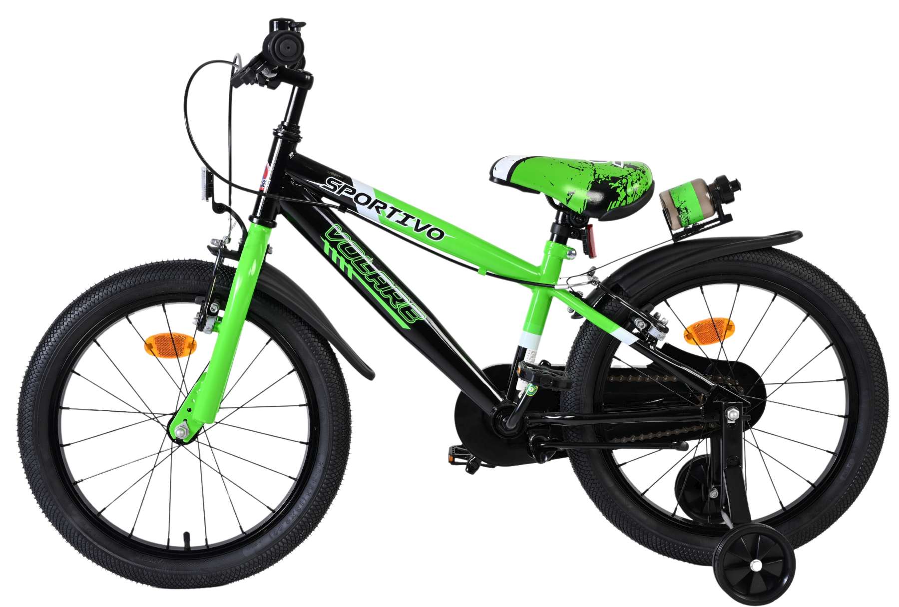 Volare Sportivo Kinderfiets – Jongens – 18 inch – Groen Zwart – Twee Handremmen Volare Sportivo Kinderfiets – Jongens – 18 inch – Groen Zwart – Twee Handremmen