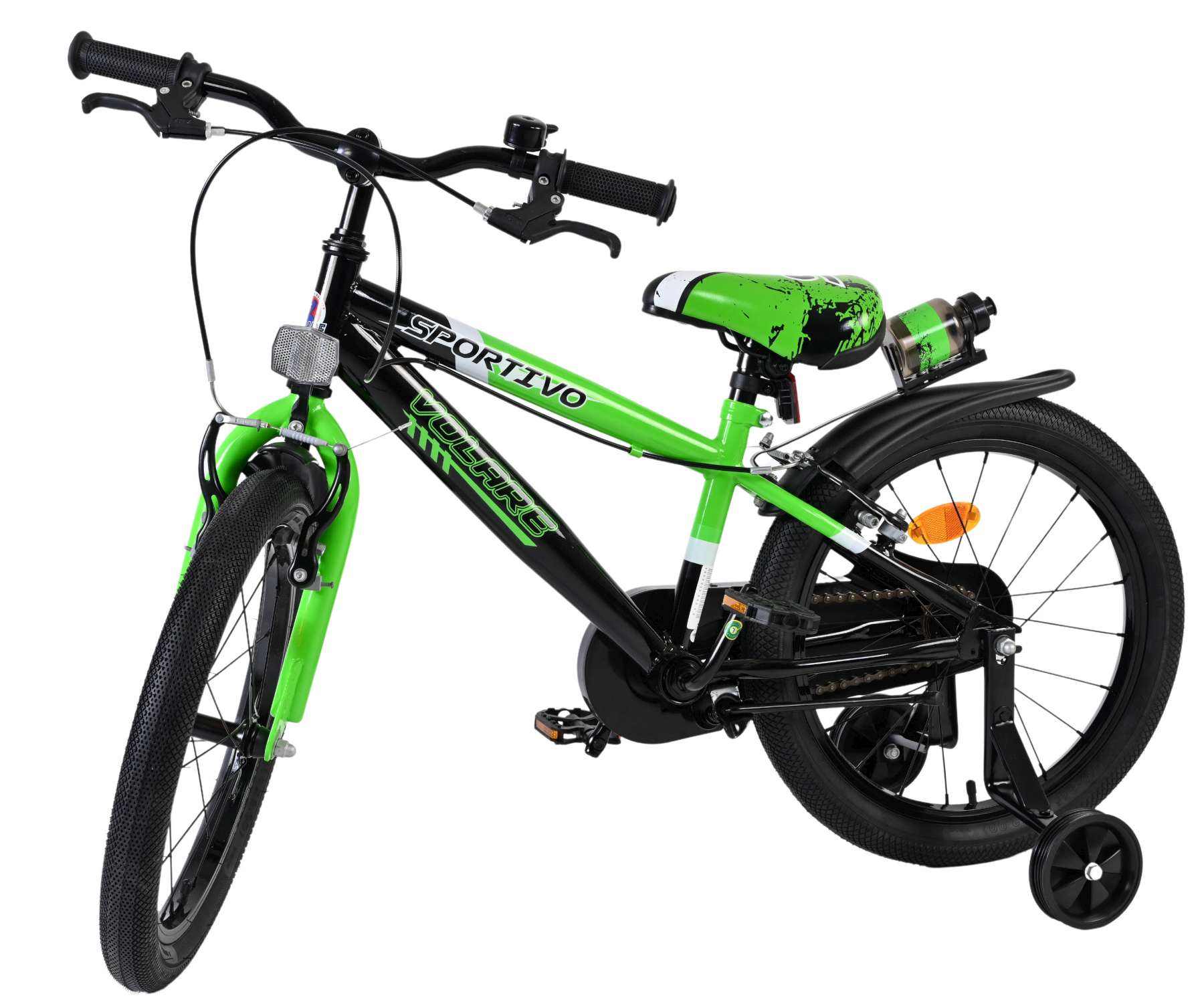 Volare Sportivo Kinderfiets – Jongens – 18 inch – Groen Zwart – Twee Handremmen Volare Sportivo Kinderfiets – Jongens – 18 inch – Groen Zwart – Twee Handremmen