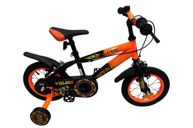 Volare Strike Kinderfiets – Jongens – 12 inch – Zwart Oranje – Twee Handremmen Volare Strike Kinderfiets – Jongens – 12 inch – Zwart Oranje – Twee Handremmen