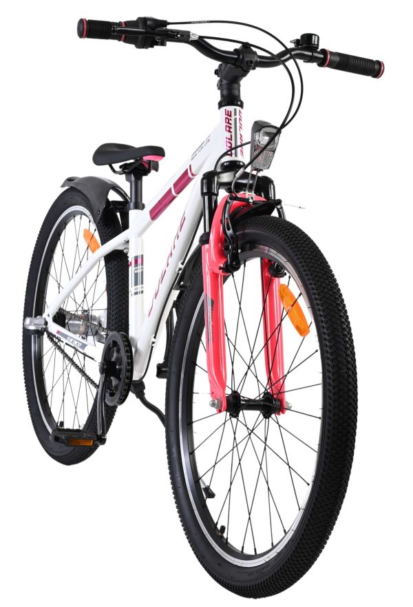 Volare XC Race Kinderfiets – 24 inch – Nexus 3 – Wit/Roze