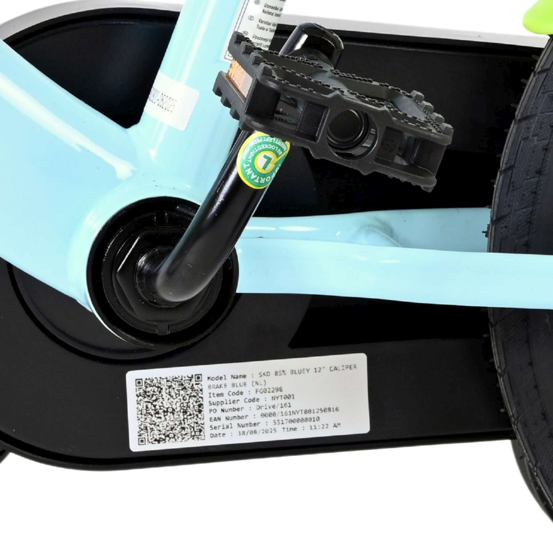 Bluey Kinderfiets 12 inch – Lichtblauw – Twee handremmen Bluey Kinderfiets 12 inch – Lichtblauw – Twee handremmen