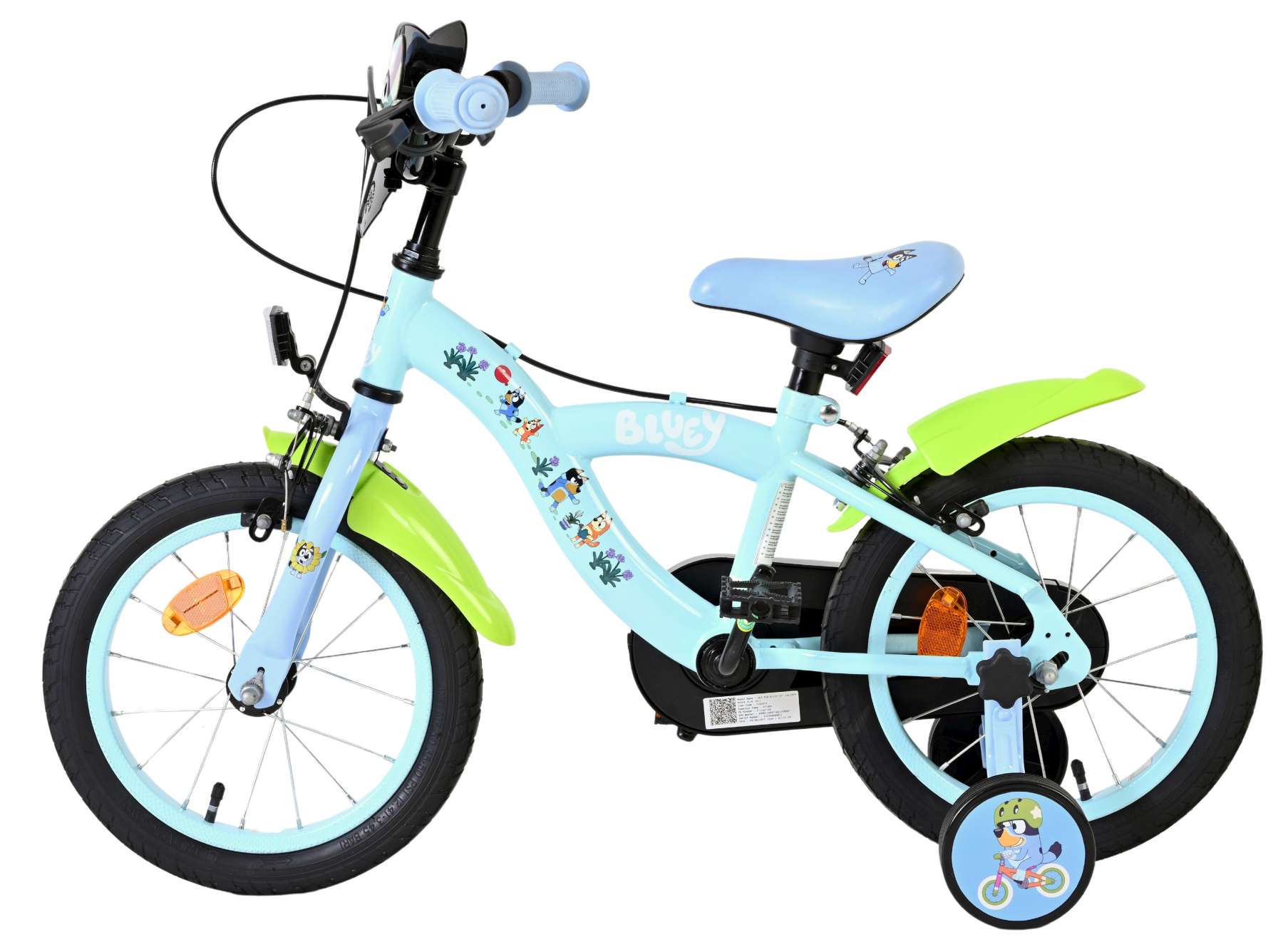 Bluey Kinderfiets – 14 inch – Lichtblauw – Twee handremmen Bluey Kinderfiets – 14 inch – Lichtblauw – Twee handremmen