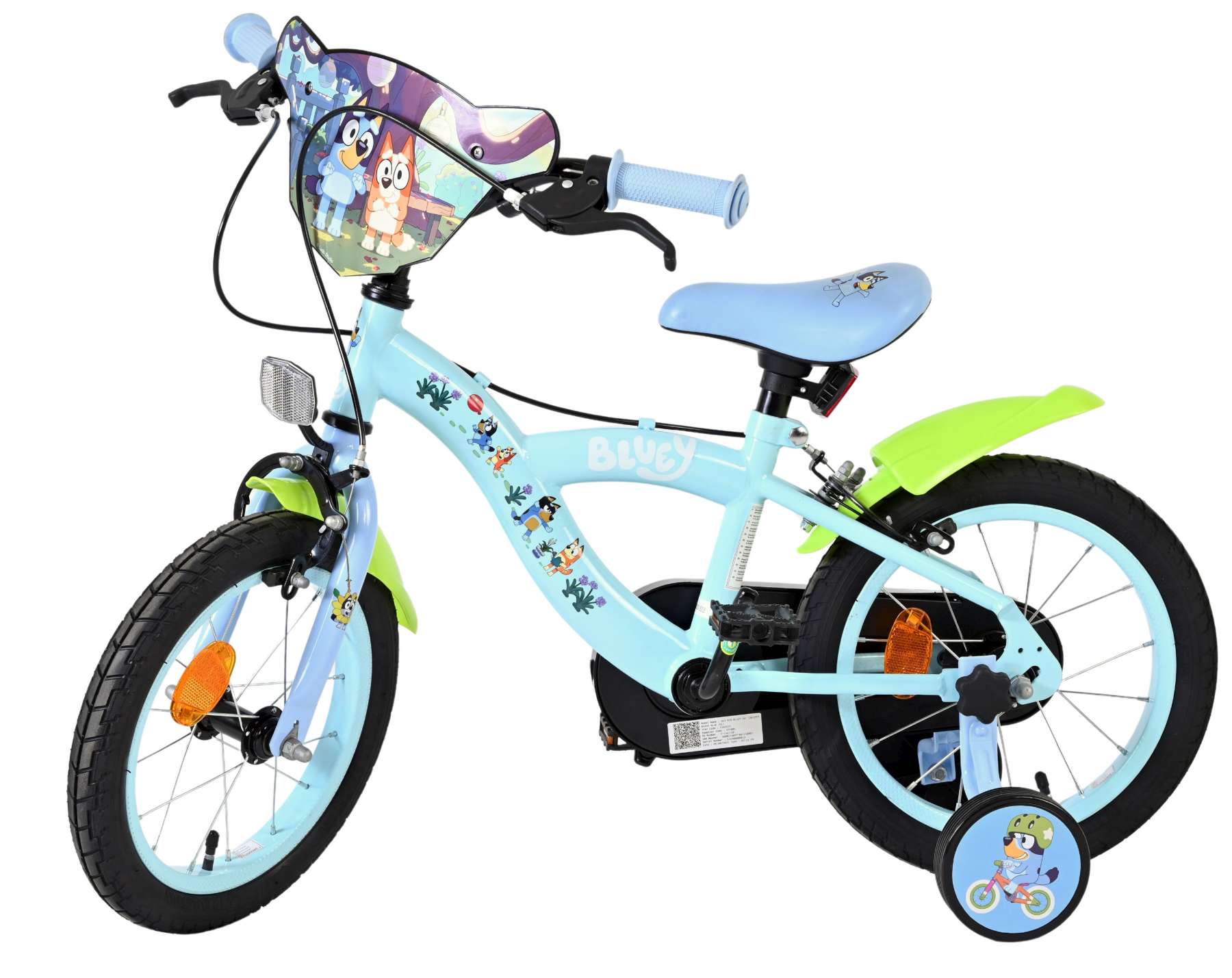 Bluey Kinderfiets – 14 inch – Lichtblauw – Twee handremmen Bluey Kinderfiets – 14 inch – Lichtblauw – Twee handremmen