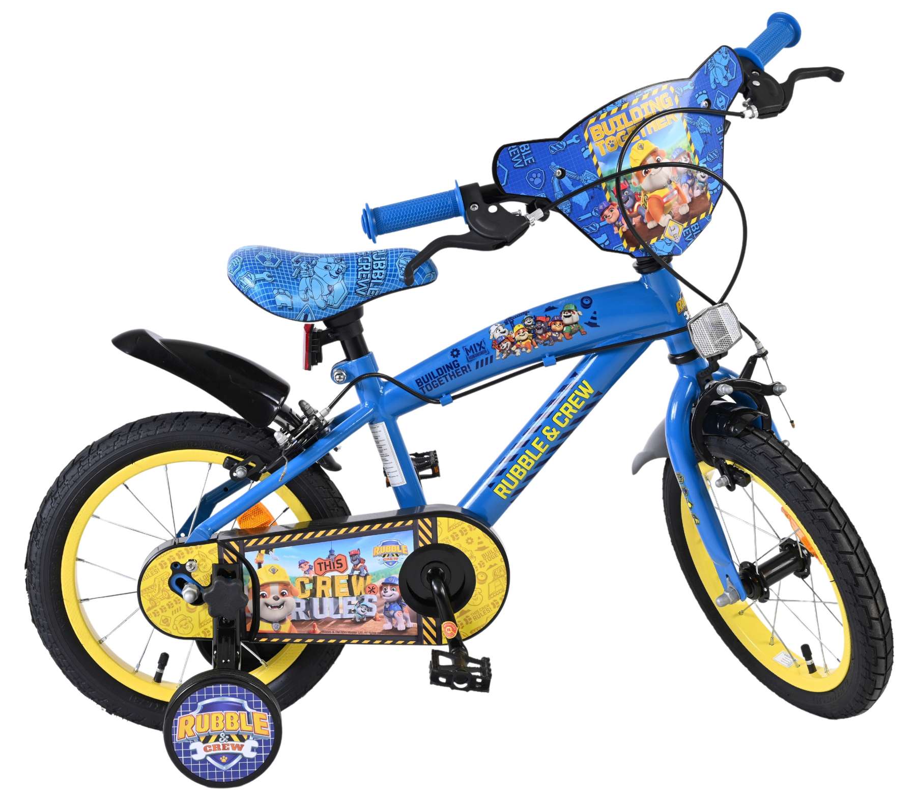 Rubble & Crew Kinderfiets – Jongens – 14 inch – Blauw – Twee handremmen Rubble & Crew Kinderfiets – Jongens – 14 inch – Blauw – Twee handremmen