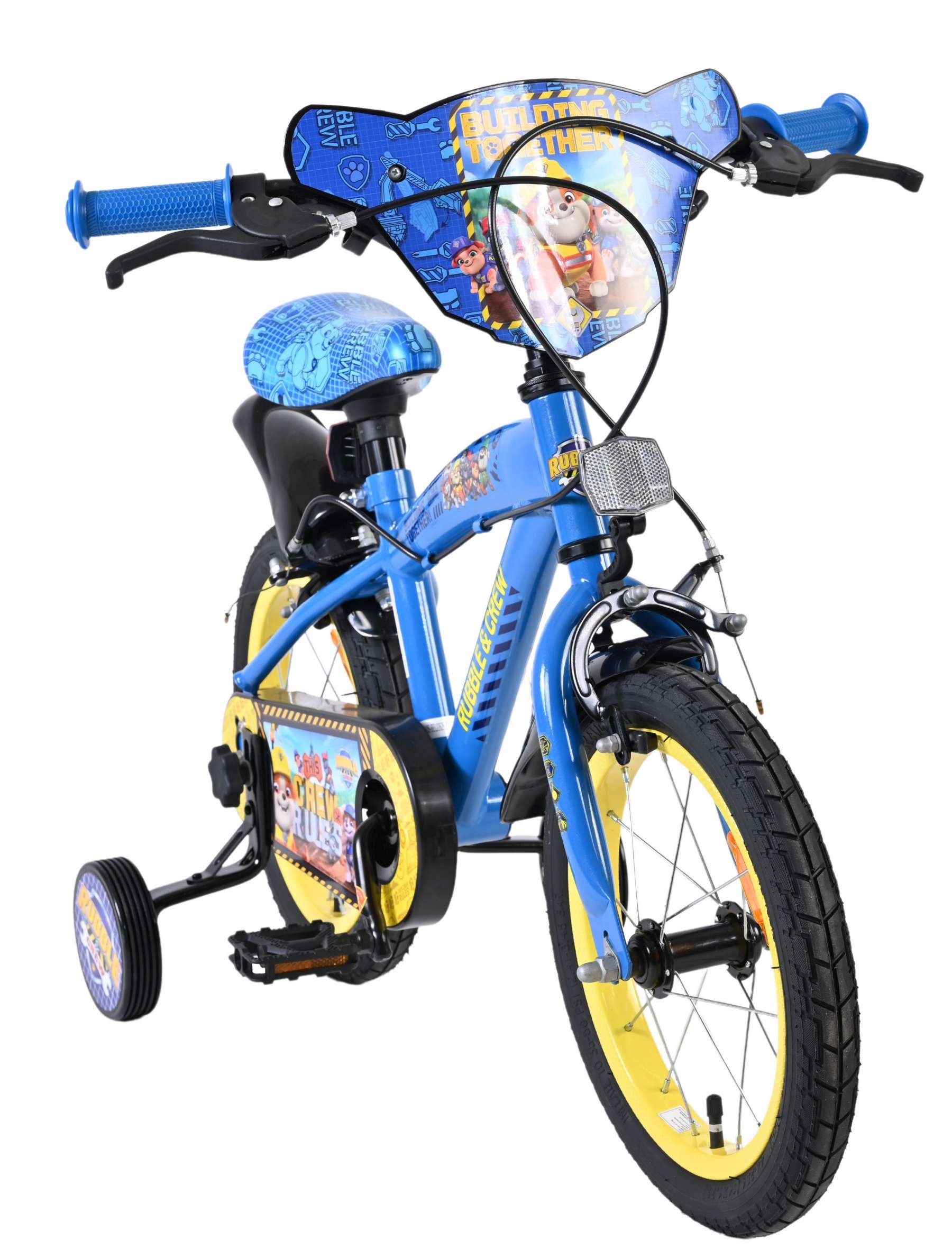 Rubble & Crew Kinderfiets – Jongens – 14 inch – Blauw – Twee handremmen Rubble & Crew Kinderfiets – Jongens – 14 inch – Blauw – Twee handremmen