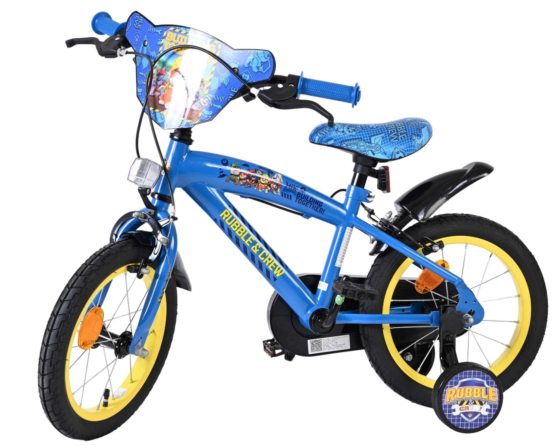 Rubble & Crew Kinderfiets – Jongens – 14 inch – Blauw – Twee handremmen Rubble & Crew Kinderfiets – Jongens – 14 inch – Blauw – Twee handremmen