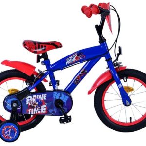 Sonic Prime Kinderfiets – Jongens – 14 inch – Blauw Rood – Twee handremmen
