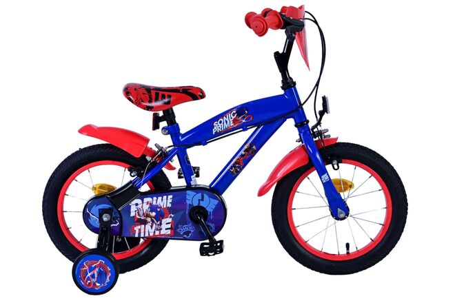 Sonic Prime Kinderfiets – Jongens – 14 inch – Blauw Rood – Twee handremmen Sonic Prime Kinderfiets – Jongens – 14 inch – Blauw Rood – Twee handremmen