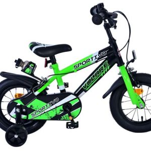 Volare Sportivo Kinderfiets – Jongens – 12 inch – Groen Zwart – Twee Handremmen