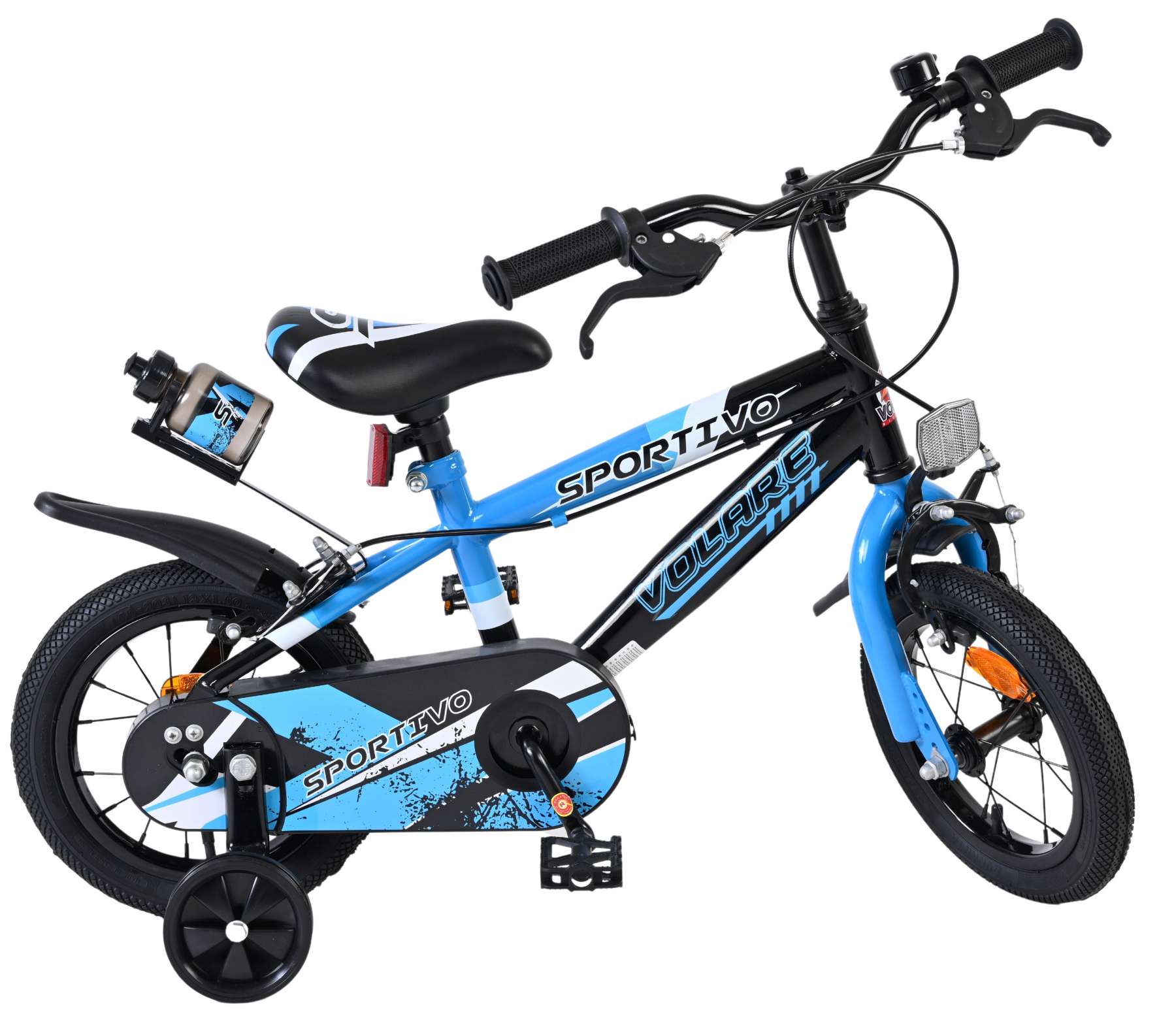 Volare Sportivo Kinderfiets – Jongens – 12 inch – Blauw Zwart – Twee Handremmen Volare Sportivo Kinderfiets – Jongens – 12 inch – Blauw Zwart – Twee Handremmen