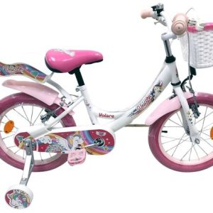 Volare Unicorn Kinderfiets – Meisjes – 16 inch – Wit – Twee Handremmen