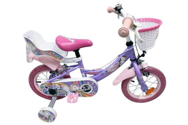 Volare Unicorn Kinderfiets – Meisjes – 12 inch – Paars – Twee handremmen Volare Unicorn Kinderfiets – Meisjes – 12 inch – Paars – Twee handremmen