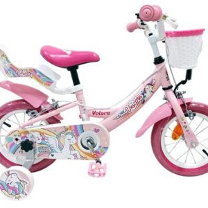 Volare Unicorn Kinderfiets – Meisjes – 12 inch – Roze – Twee handremmen Volare Unicorn Kinderfiets – Meisjes – 12 inch – Roze – Twee handremmen
