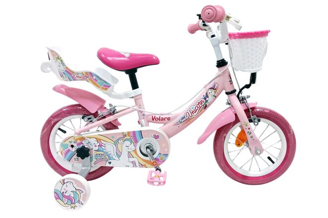 Volare Unicorn Kinderfiets – Meisjes – 12 inch – Roze – Twee handremmen Volare Unicorn Kinderfiets – Meisjes – 12 inch – Roze – Twee handremmen