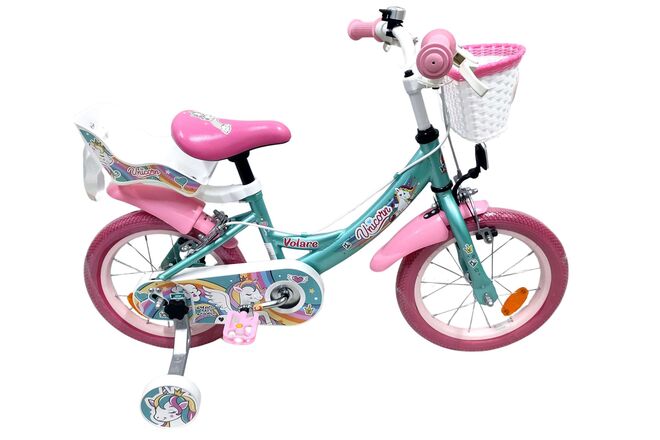 Volare Unicorn Kinderfiets – Meisjes – 14 inch – Groen – Twee Handremmen Volare Unicorn Kinderfiets – Meisjes – 14 inch – Groen – Twee Handremmen